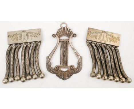A Late Victorian silver Masonic presentation pendant, maker R Spencer & Co, London 1897: inscribed 'Presented by Bro. Seamus 