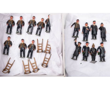 Pixy land and similar makers. A group of sixteen gauge 1 scale railway figures: comprising eight trolley porters (two without