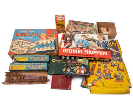 Merit Remote Control Driving Test, together with a small collection of various games: including  a Louis Marx Big Top Bagatel