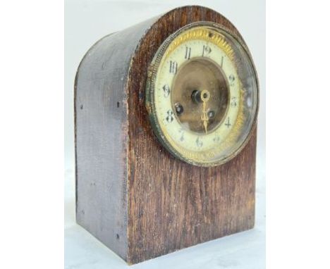 Louis Boname, a French dome-topped mantle clock, the enamel/porcelain chapter ring with Arabic numerals, surrounded by a gilt