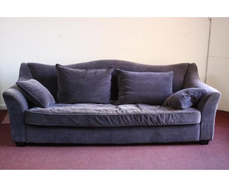 Large sofa, contemporary, velour upholstered. H.80 W.223 cm. 
