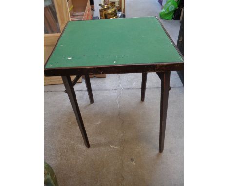 Baize topped folding card table