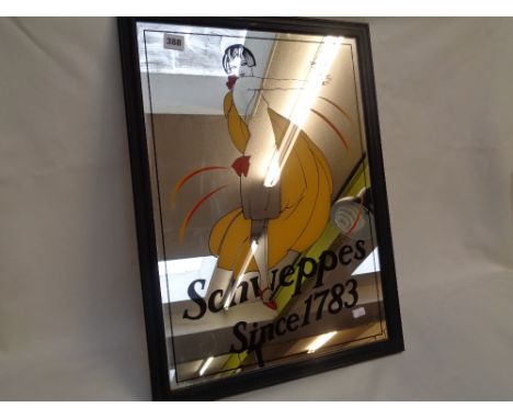 Art Deco Style Schweppes mirror, Bells Old Scotch Whisky Mirror and another mirror