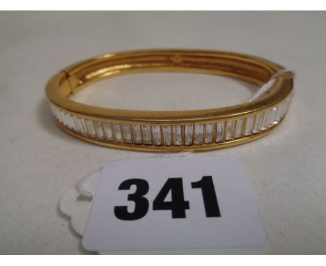 Ladies Gilt Bangle with CZ setting and Swan mark
