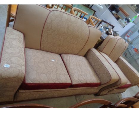 Art Deco 1930s Club 2 Piece sofa Suite with floral decoration