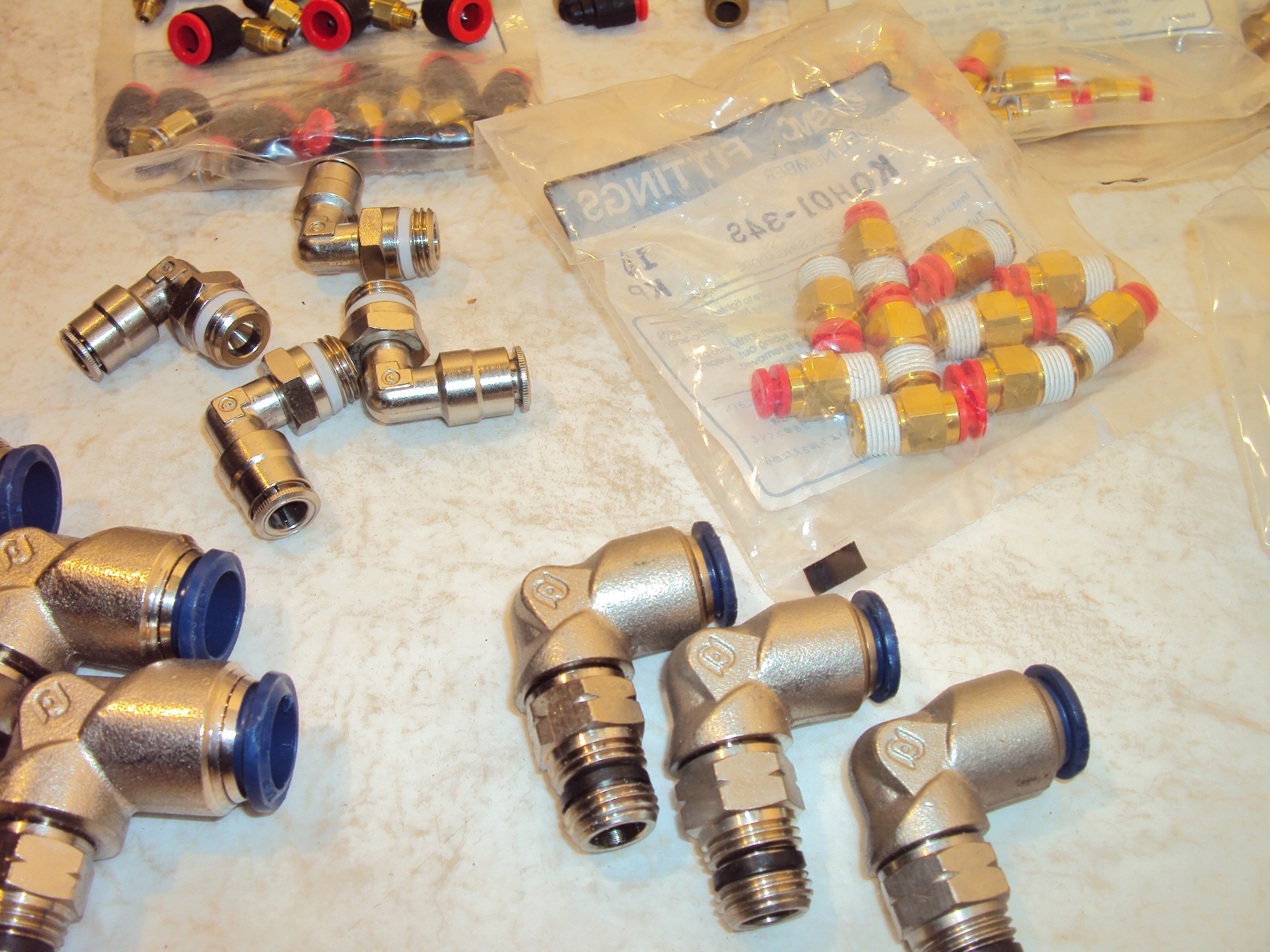 SMC PARKER & PUSH LOCK TUBE FITTINGS, [LOCATED AT LIVONIA, MI, CONTACT DICK OR DAN BROD