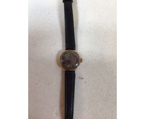A vintage ladies 9 carat gold wrist watch 
