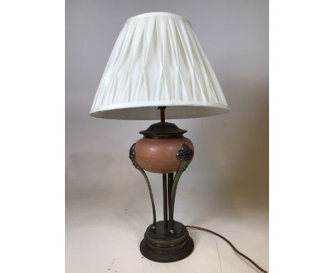 A set of 6 matching table lamps. In pairs with matching shades H:48cm To top of lamp base 