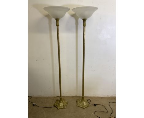 Two standard lamp up lighters. H:177cm