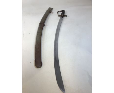 A sword and scabbard j- light cavalry troopers style possibly 19th century - no visible makers mark H:95cm Sword Length 