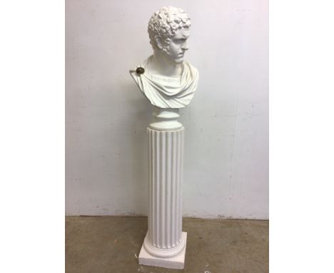 A plaster bust of Ciceroni on a pillar. H:150cm