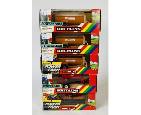 Britains 1:32 Scale - To include: Power Farm - 3x howard muck spreaders, vicon spreader, power harrow (5)