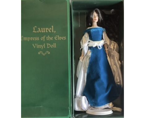 Franklin Mint Vintage Vinyl Portrait doll set ; Laurel of The Elves doll boxed in Blue silver gown-(Unopened as sold) (1)