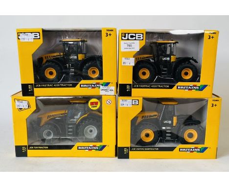 Britains 1:32 Scale - To include: JCB 4220 (x2), 7230 tractor, 3230 yellow wheels (4)