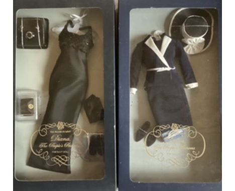 Franklin Mint Vintage Vinyl Portrait doll ; Lady Diana Spencer princess of wales boxed&nbsp; Outfits Black evening Gown and N