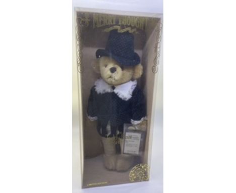 Merrythought boxed teddy bear vintage issue in velvet pin spot historical costume (1)