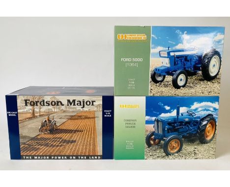 Universal Hobbies 1:16 Scale - Fordson Major, Fordson Power Major, Ford 5000 Tractors - All Boxed (3)