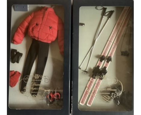 Franklin Mint Vintage Vinyl Portrait doll ; Lady Diana Spencer princess of wales ski boxed outfit sets-unopened&nbsp; (2)