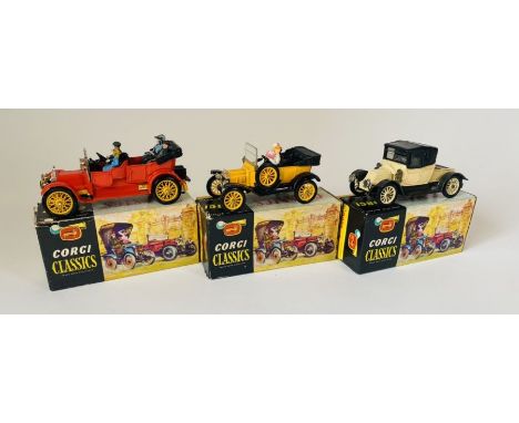 A group of 'Corgi Classics' Die Cast Model Cars, in original all card lift off lid pictorial boxes (3)&nbsp;