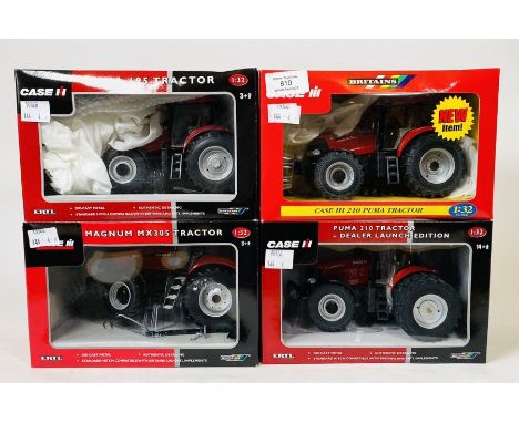 Britains 1:32 Scale - To include: Case IH 210 Puma, 210 dealer launch edition dual wheels, 195, magnum MX305 - All Boxed (4)