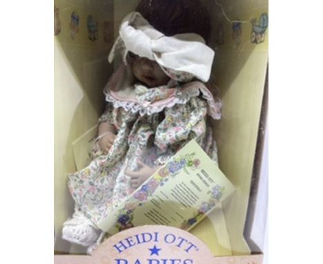Heidi Ott of Switzerland vintage Baby boxed doll in floral attire (1)