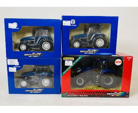 Britains 1:32 Scale - To include: New holland T8 435, 3X TM 165 dealer edition in blue boxes&nbsp; - All Boxed (4)