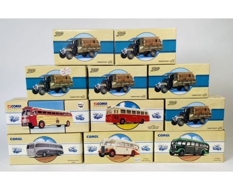 A Collection of Corgi Classics Die Cast Models - To include commercial vehicles, buses, coaches etc - All Boxed (21)