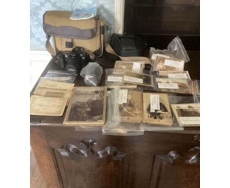 Canon vintage Camera , case and brochure together with a charming selection of old Edwardian photographs and postcards from B