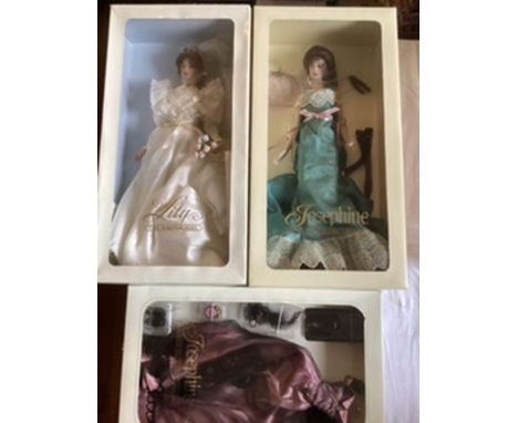 Franklin Mint&nbsp; vinyl Portrait Josephine and Lilly Gibson Girl dolls&nbsp; &amp; outfits; Boxed dolls and 1 boxed outfit 