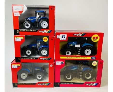 Britains 1:32 Scale - To include: New holland T8.390, T8.040, T7.060, T6.175, T6.180 - All Boxed (5)