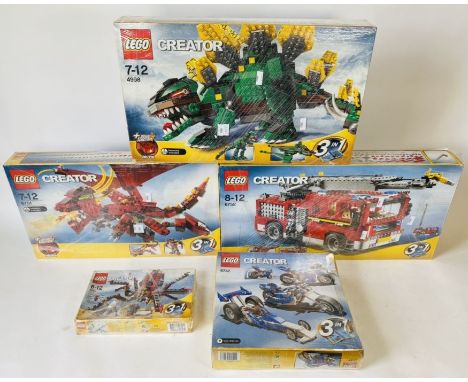 A collection of Lego Creator sets - To include: Fire engine and Sci Fi sets - Contents remain unchecked for completeness (5)