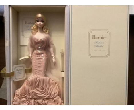 Mattel Silkstone Barbie doll ; Mermaid gown 2012 fashion model collection-condition as sold and in the rose gown with jewelry