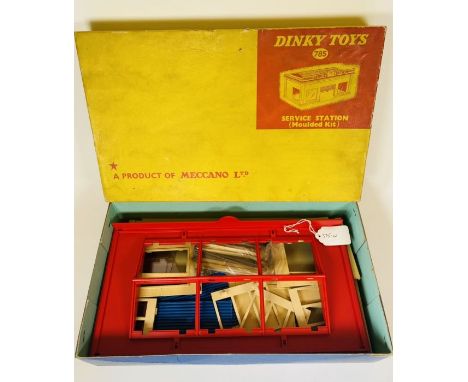 Dinky Toys No. 785 Service Station moulded kit, (unchecked for completeness), however appears unused, with small parts pack s