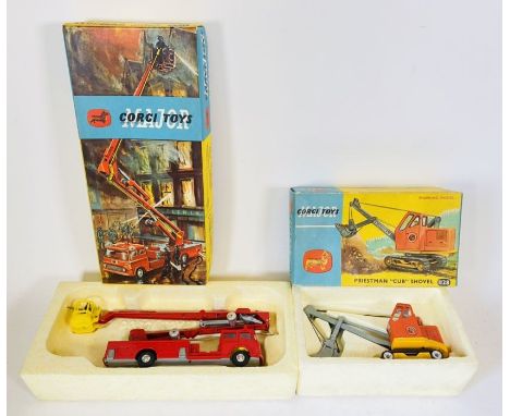 Corgi Toys 1128 Priestman 'Cub' Shovel - Boxed, Corgi Toys 1127 Simon Snorkel Fire Engine - Boxed (2)&nbsp;