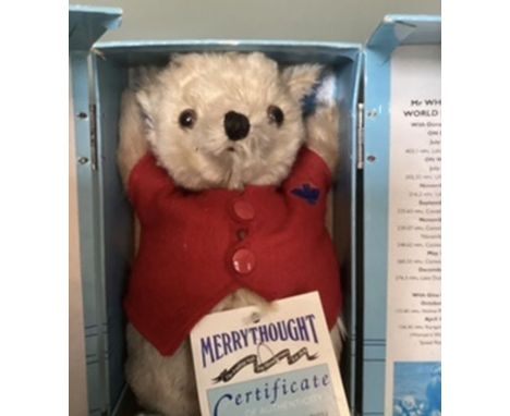 Merrythought Mr whoppit boxed teddy bear Donald Campbell replica teddy bear still in box-teddy in good and box is storage wor