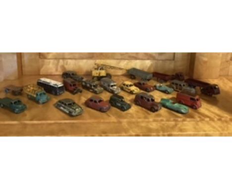 Dinky Cars Vintage playworn selection from 1950s era-large quantity all with paint loss and mostly intact vehicles from the o