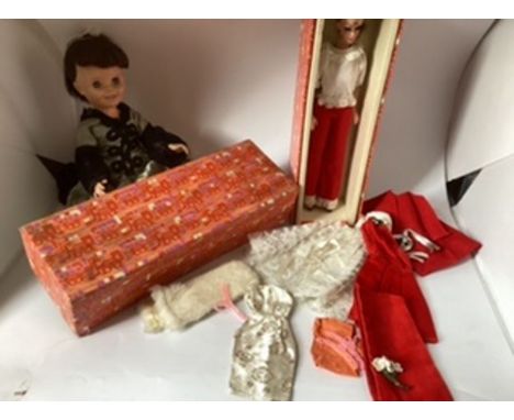 1950s Bild Lilli replica hard plastic fashion doll Boxed Hong Kong Babs 29cm doll with an assortment of same age&nbsp; clothi