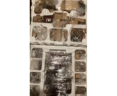 Large Vintage 2 trays of Dolls House furniture for all rooms inc accessories-appears mostly unused( large selection)