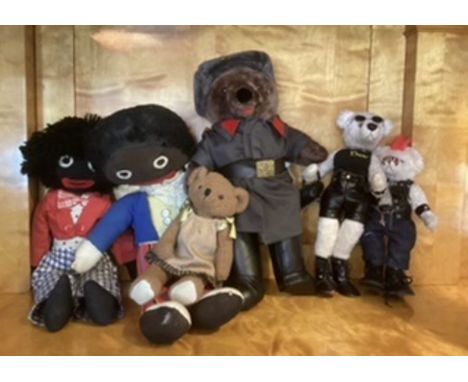 Vintage Golly bears and teddy bears and Biker bears couple selection including Russian teddy bears styled bear ( selection)