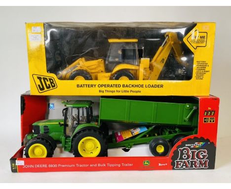 Britains 1:16 Big Farm John Deere 6930 and Trailer Set, Battery operated JCB Digger, Radio controlled 1:6 Scale Case Magnum T