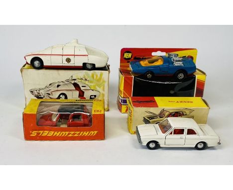 A Dinky Toys No. 159 Ford Cortina Deluxe&nbsp; (white body with red interior and silver detailed hubs) in all-card box. Dinky