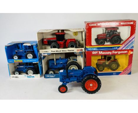 ERTL 1:32 / 1:16 Scale Assorted Tractors - To include: Fordson Major, Case International etc (7)