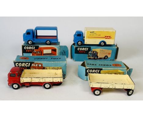 A collection of Corgi Toys Commercial vehicles, including Commer and Karrier - Overall playworn condition, with original blue