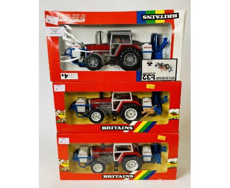 Britains 1:32 Scale - To include: Massey Ferguson 2680 with evrard sprayer (x2), 3680 Sprayer. (3)