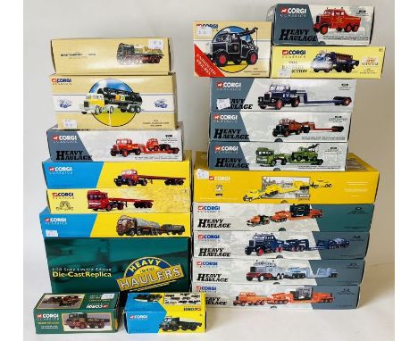 A collection of 1:50 Scale Corgi Heavy Haulage, Corgi Classic Commercials Models - All Boxed, various liveries etc (20)