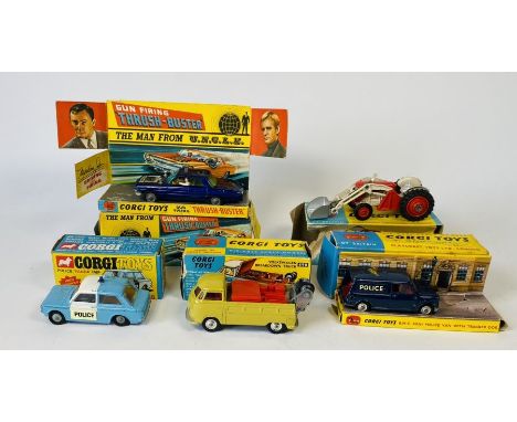 A group of 5x Corgi Toys, including The man from UNCLE - All playworn condition, in original picture all card boxes, however 