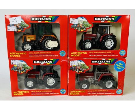 Britains 1:32 Scale - To include: Massey Ferguson 3680 flotation tyres, 2x 6180 white wheel version, renault 103-54. All boxe