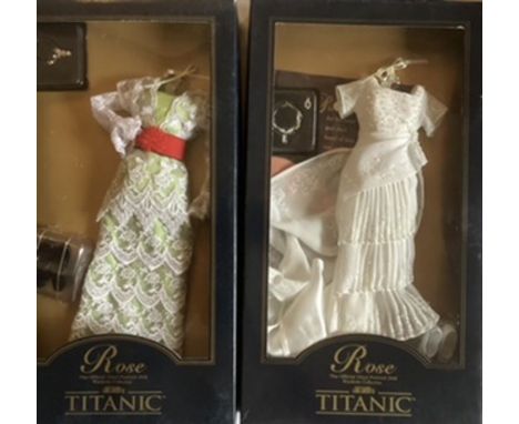 Franklin Mint vinyl Portrait dolls Outfit ; Titanic Rose Chartreuse tea ensemble and Gown set (2)