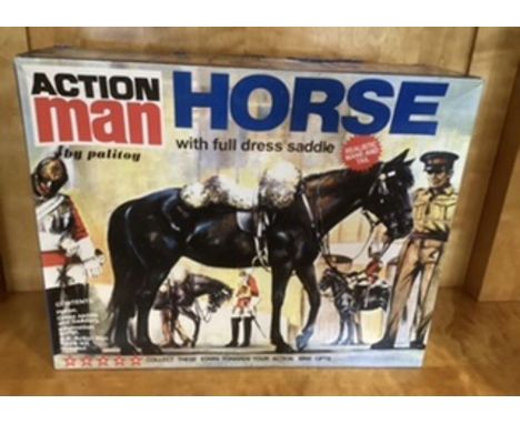 Action man Palitoy Hasbro 2006 boxed Horse; Excellent with accessories as a licensed replica toy with horse and equipment as 