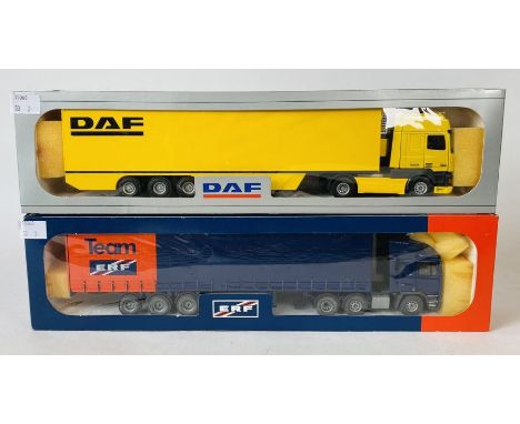 Tekno 1:50 Scale Pair of HGV Trucks and Curtainside and Refrigerated Trailers - Includes DAF 95 &amp; ERF EC11 - Both Boxed (